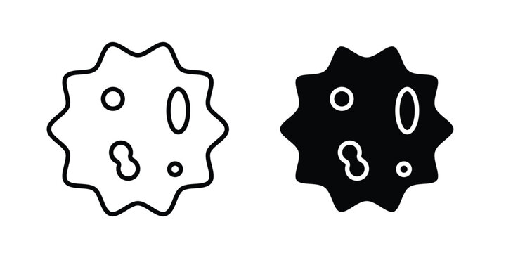 Microorganism icon flat pictograms pack