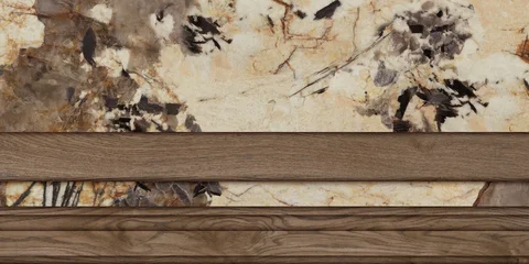 Luxury marble and natural wood texture combination with elegant stone patterns, ideal for premium interior design, ceramic tiles, furniture surfaces, and decorative wall panels. © Vidal