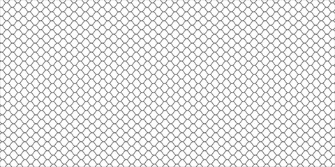 Fishing or soccer net. Repeated hexagon pattern. Black wired mesh texture isolated on white background. Metallic or fabric fence, cage or lattice structure. Vector graphic Illustration. © Subangsah