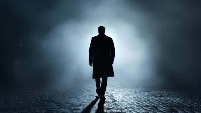 Man walking in the dark