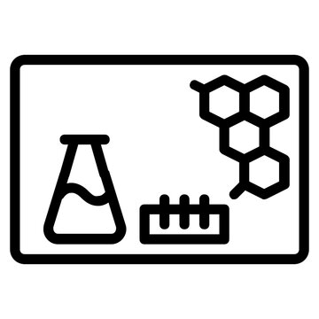chemistry education icon line logo . 