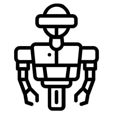 robotic education icon line logo . 