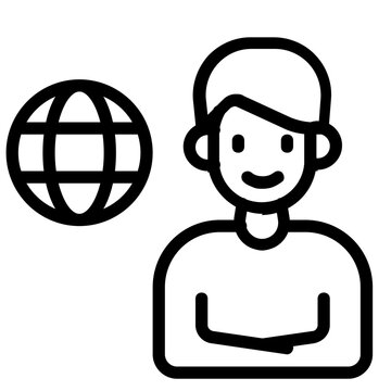 school online education icon line logo . 