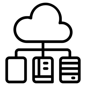 cloud library education icon line logo . 