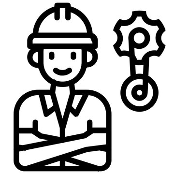 mechanical education icon line logo . 