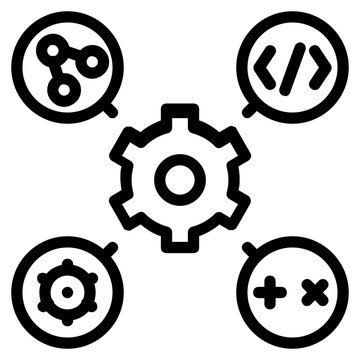stem education icon line logo . 