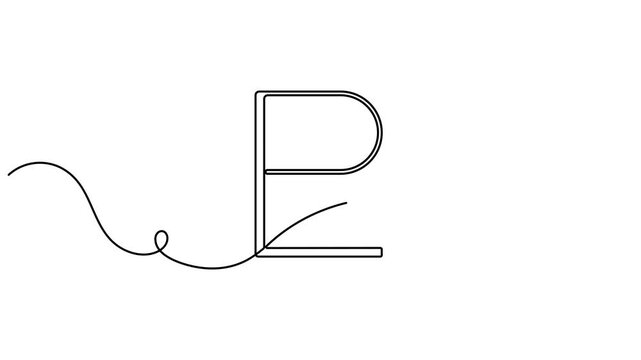 Continuous single line animating a Pluto planet symbol and cosmic astronomy icon sign minimalist monoline design space explanation and solar system technology motion graphic moving on white background