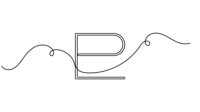 Continuous single line animating a Pluto planet symbol and cosmic astronomy icon sign minimalist monoline design space explanation and solar system technology motion graphic moving on white background