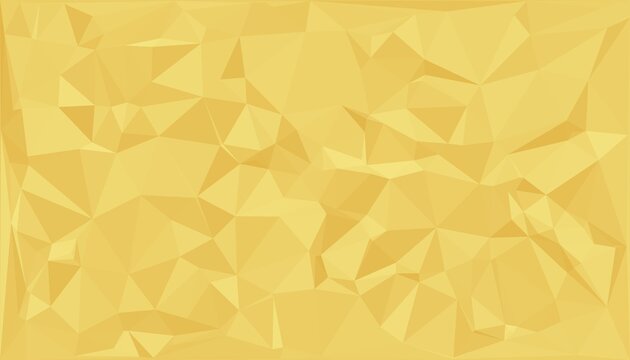 Abstract yellow low poly geometric background with faceted polygon pattern creating a modern minimalist design