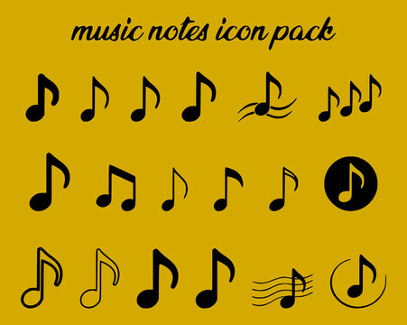 music notes icon pack