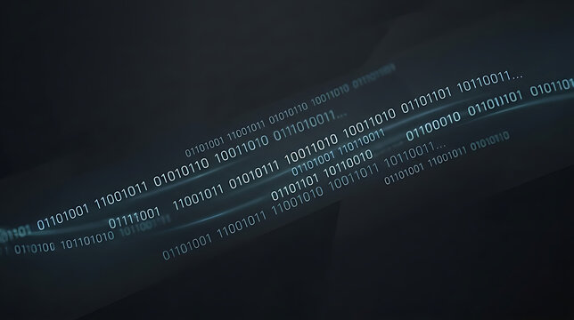 Green Binary Code Matrix Style Digital Technology Background