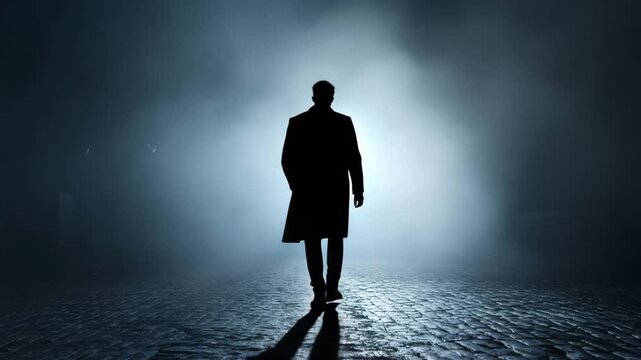 Man walking in the dark
