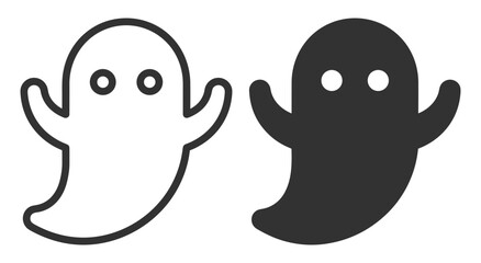 Fototapeta premium ghost icon simple flat design set on transparent background