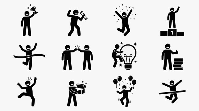 Symbolic Human Motivation and Achievement Icons.