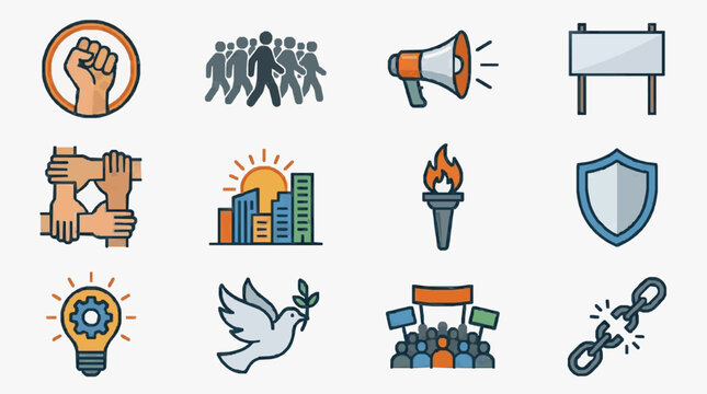 Symbolic Icons of Social Activism and Progress.