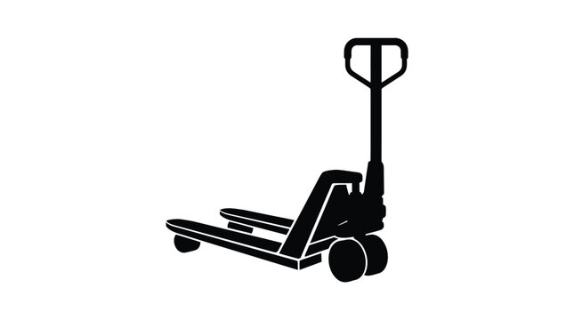 Pallet Jack Silhouette Against A White Background