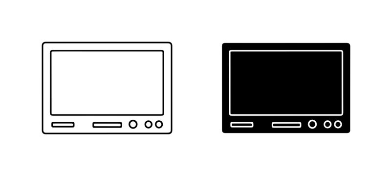 Screen Monitor Icons, Digital Display Vector Graphics, Technology Interface Symbols
