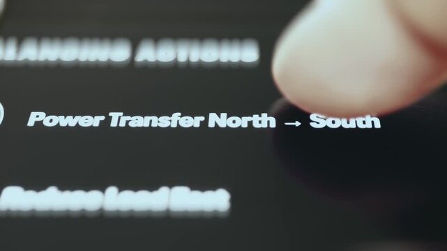North to South Power Transfer Dashboard Displaying an 850 MW Reading