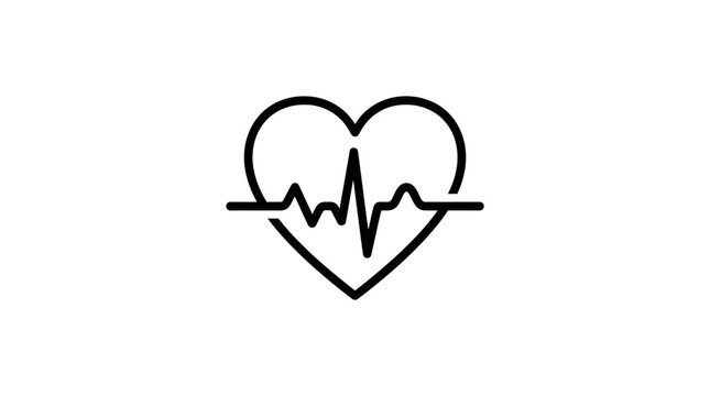 Medical Heartbeat Line Icon Symbol.