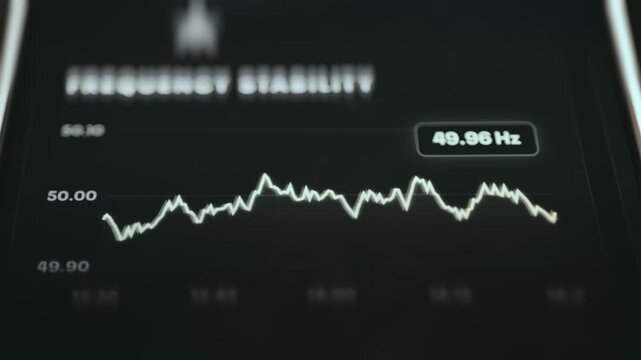 Frequency Stability Chart Holding Near 50.00 Hz on Grid Monitor