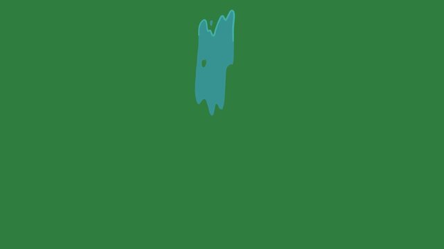 An image of bird blue umbrella on kite flying in the sky circle it this is isolated on green screen background
