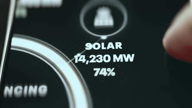Solar Generation of 14,230 MW at 74 Percent on Grid Node