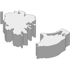 3D map dimension - continent North America country Antigua © badrpost