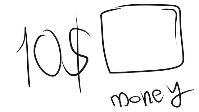 Numbers on the topic of money flash and change on the screen.