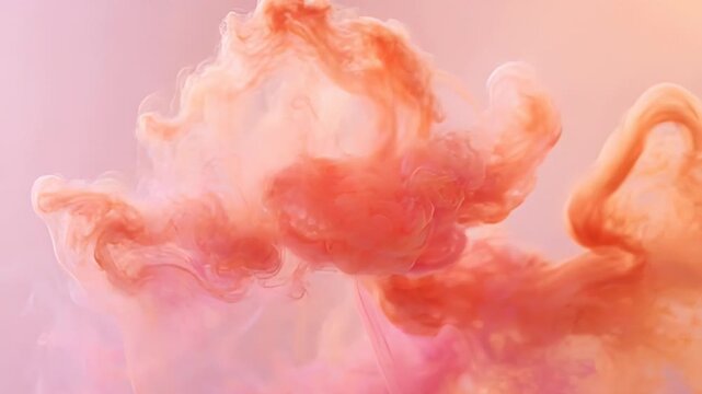 Mesmerizing swirls of pink and orange ink in water - hypnotic fluid movement