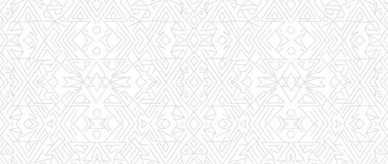 Fototapeta premium Geometric Line Art Pattern on White Background