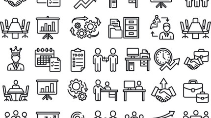 Fototapeta premium Teamwork meeting and corporate leadership business icons.