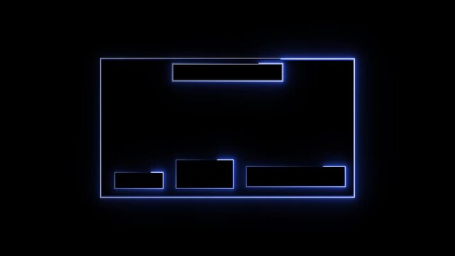 Digital interface frames enclose clean empty text input modules elegantly. Custom software marketing presentation clips gain polished UI boundaries via this interface grid. Interface lines glow.