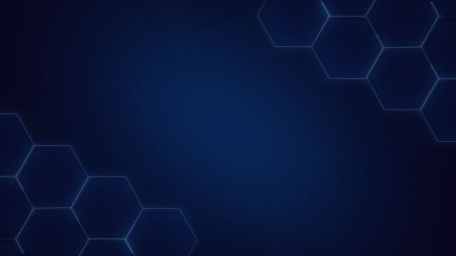 Hexagonal grid patterns glow brightly with sophisticated cyan network edges. Futuristic laboratory research computers leverage this crisp geometric grid structure. Grid structures shine bright.