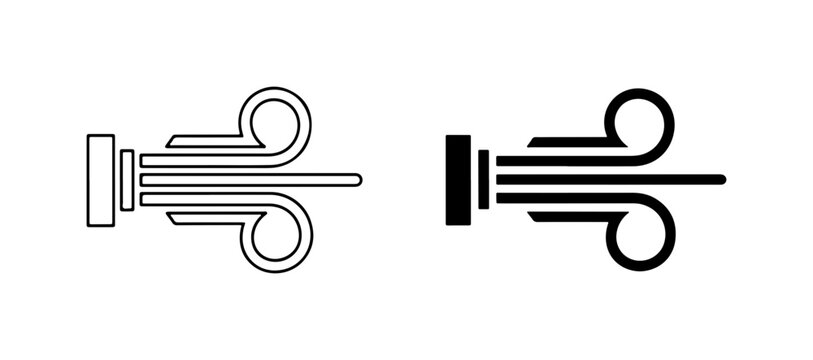 Wind Speed Icons, Air Flow Symbols, Weather Forecast Graphics, Meteorology Data Visualization