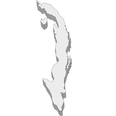 3D map dimension - continent North America country Cuba © badrpost