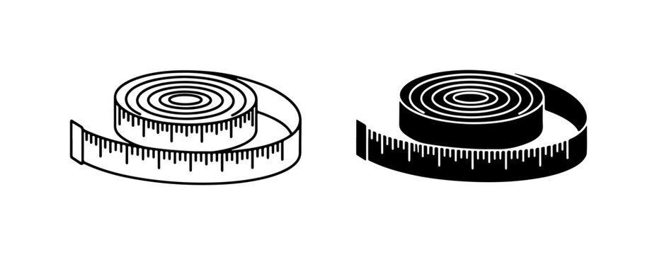 Measuring Tape Icons, Tailor's Tool, Sewing Measurement, Fashion Design, Precision Tool