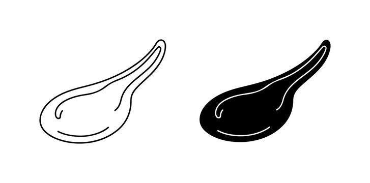 Two Droplet Icons, Black and White, Fluid Shapes, Liquid Splashes, Abstract Forms