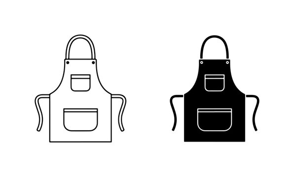 Kitchen Apron Icons, Cooking Garment Vector Set, Chef's Protective Wear Graphics