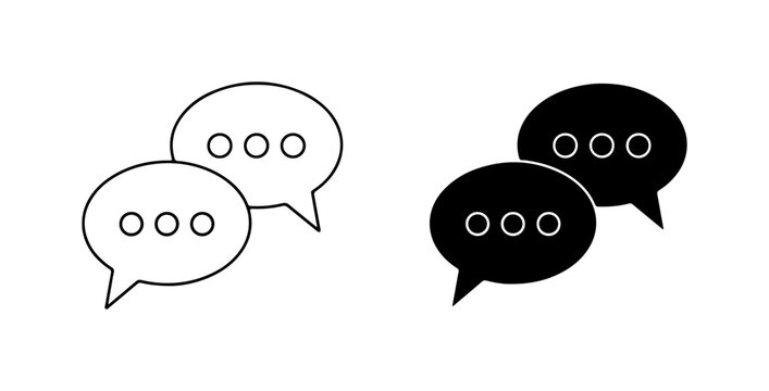 Speech Bubbles Icons, Communication Symbols, Chat Message Vector Graphics, Dialogue Elements