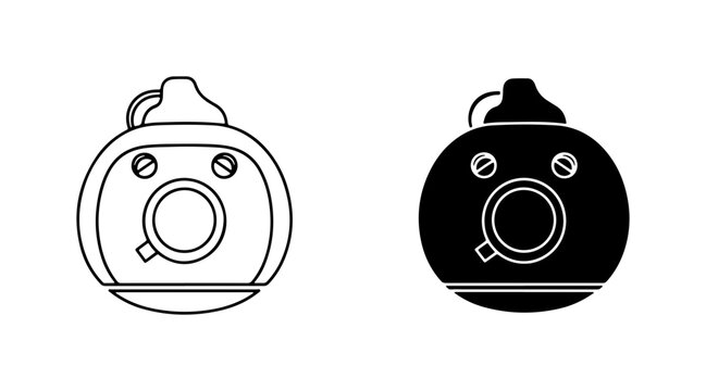 Round Syrup Dispenser, Maple Syrup Bottle Icon, Sweetener Container Vector Art