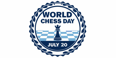 Chess Emblem With Checkered Background And Pawn Vector Illustration © Bablu