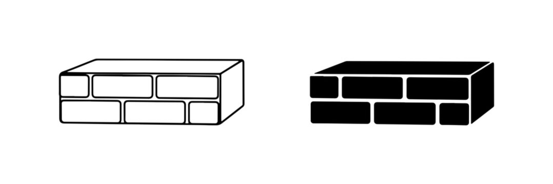 Brick Wall Icons, Construction Elements, Building Materials, Exterior Facade Design