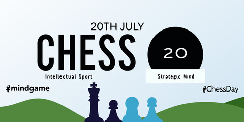 Chess Typography With Game Pieces A Graphic For World Chess Day © Bablu