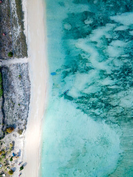 Indonesia, Sumbawa, West Sumbawa, Aerial view of Jelengah beach