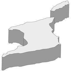 3D map dimension - continent North America country Trinidad and Tobago © badrpost