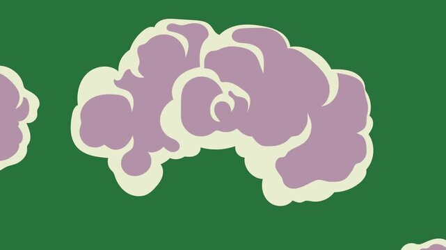 White border and purple flower on flowers rose center silhouette man ' s head leaf isolated on green screen background