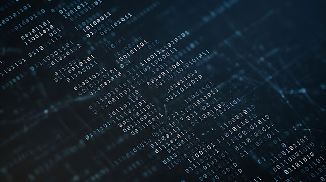 Abstract Binary Code Background with Digital Data Stream