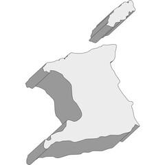 3D map dimension - continent North America country Trinidad and Tobago © badrpost
