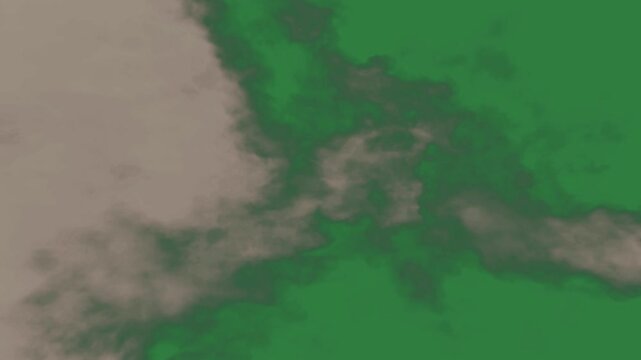 Cloud of smoke on satellite image filled some clouds world map it black logo skull an sky isolated on green screen background