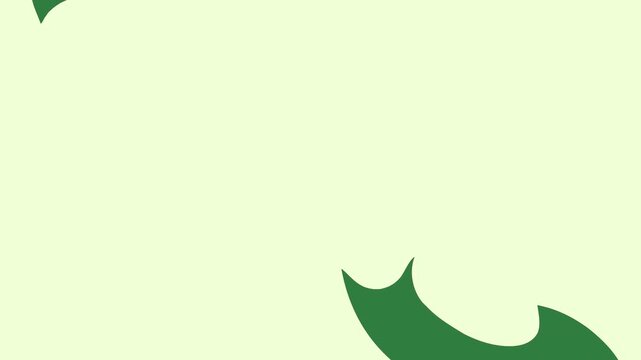 Circles leaf spots cow silhouetted against isolated on green screen background